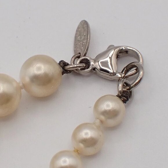 CHANEL CC Logo Imitation Pearl Chain Necklace A12 W White SHW - Picture 14 of 14